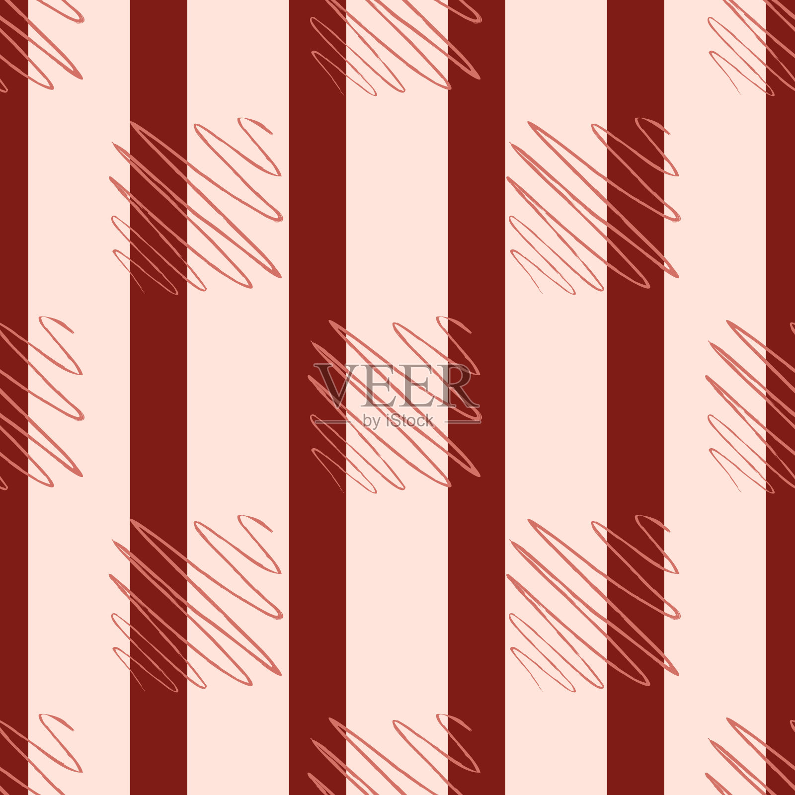 声波无缝模式。曲线波背景。插画图片素材