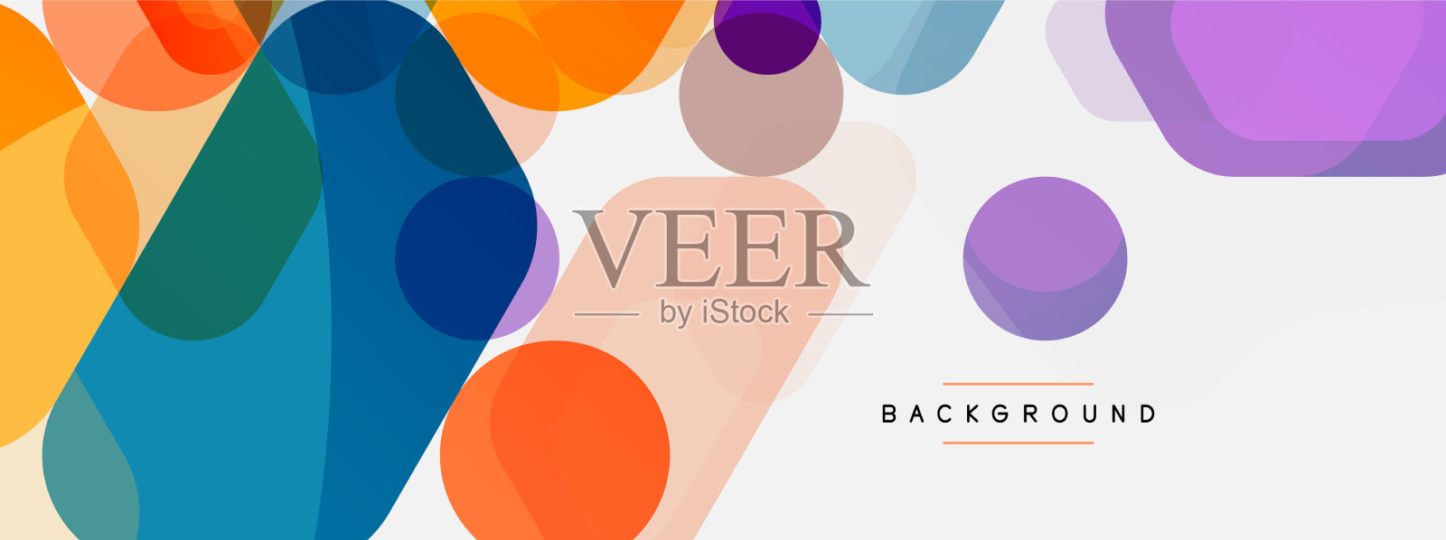 彩色气泡和圆形几何形状上插画图片素材