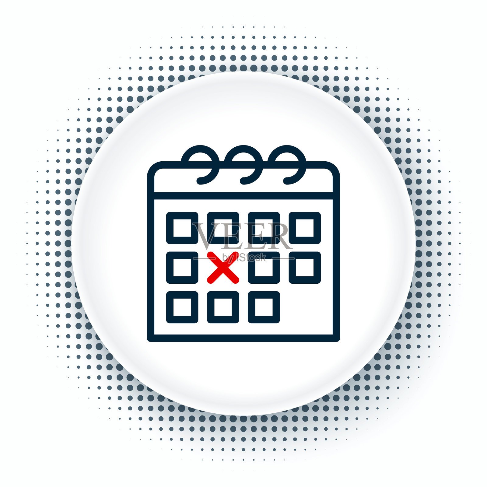 线条日历健身图标孤立在白色背景上。训练计划。色彩斑斓的轮廓的概念。向量插画图片素材