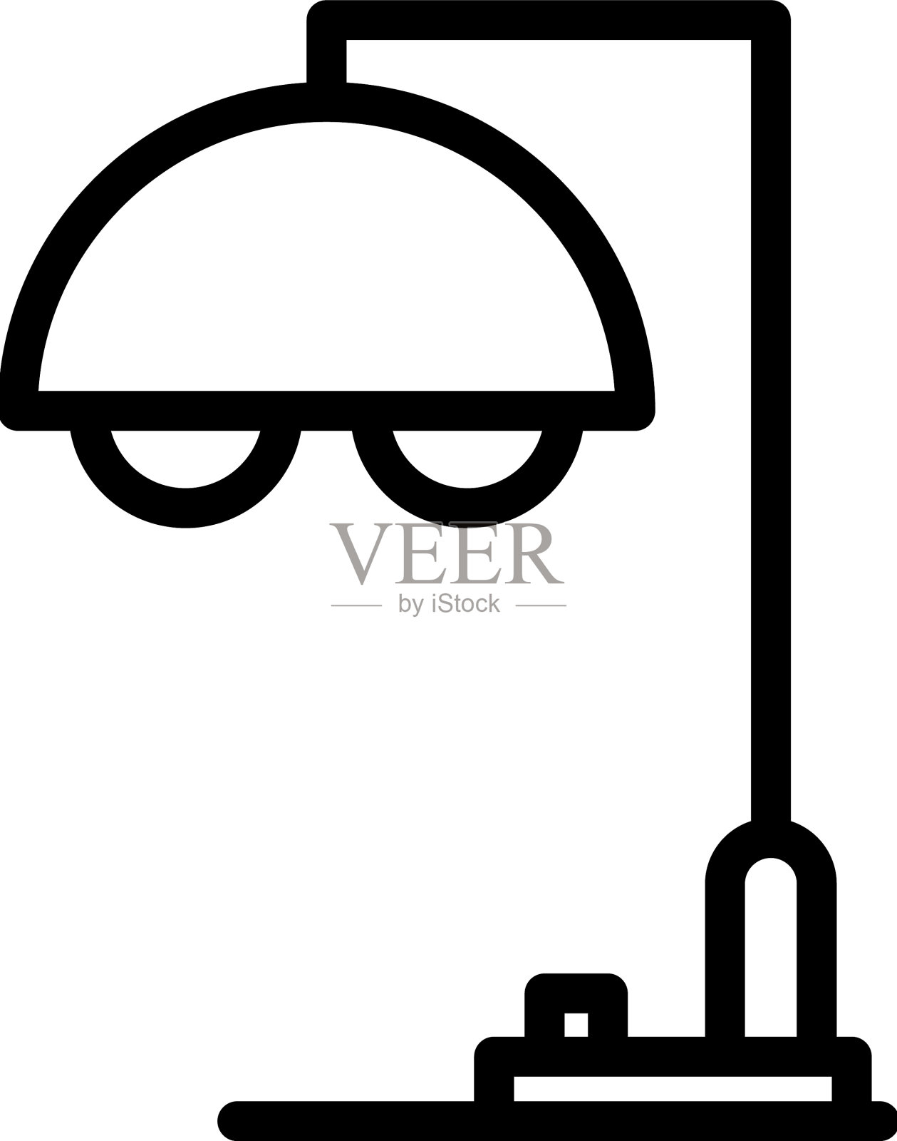 现代台灯图标轮廓落地灯插画图片素材