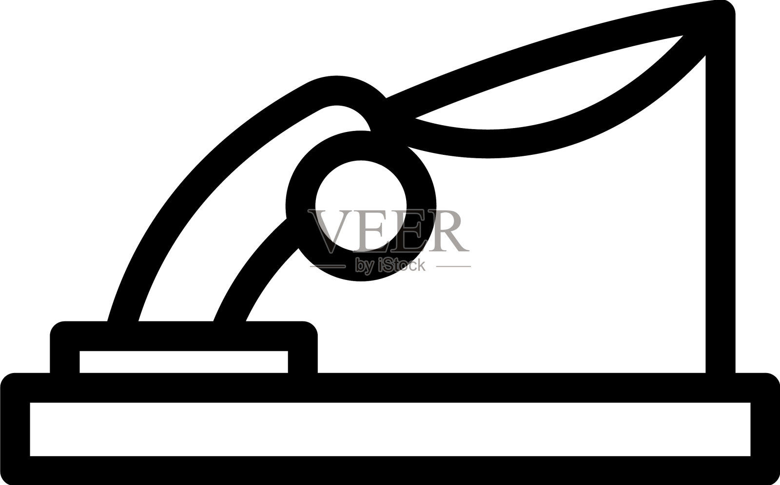 冰钓竿图标轮廓冬季插画图片素材