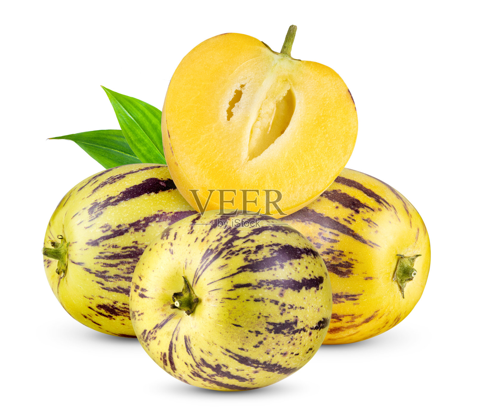 白底孤立的派皮诺甜瓜照片摄影图片