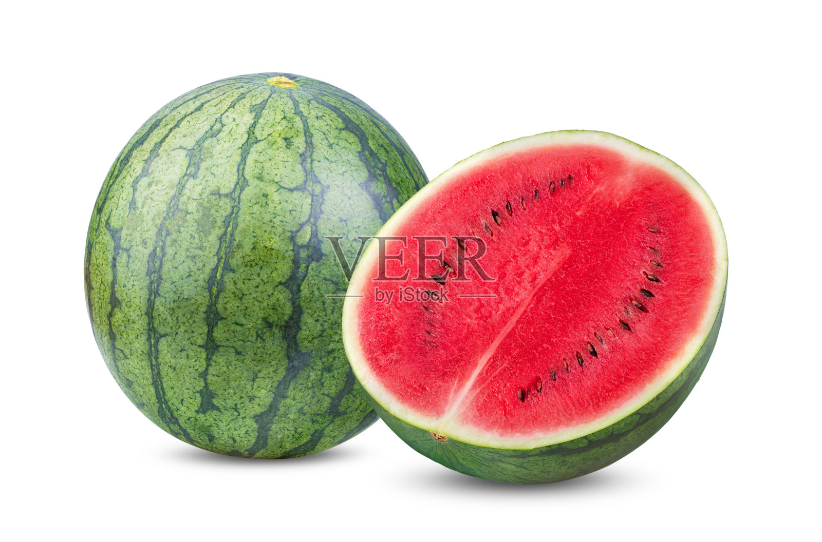 西瓜孤立在白色上照片摄影图片