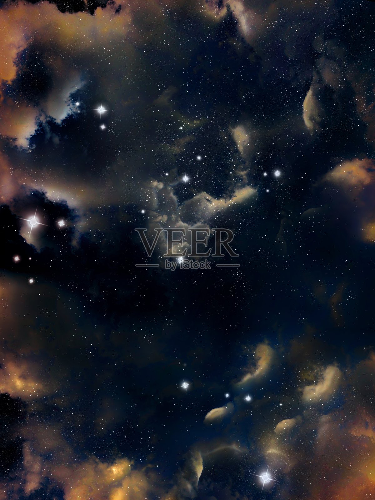 宇宙星云，太空中的气体。星系中恒星的诞生。照片摄影图片