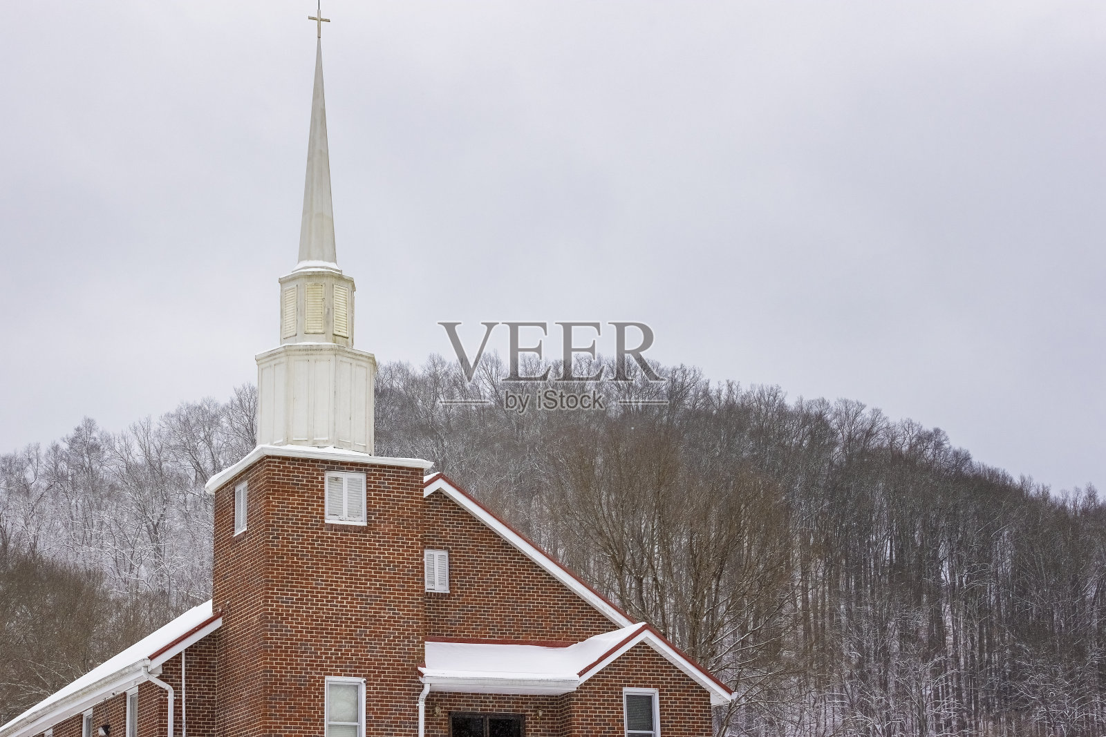 教堂和冬季风景在田纳西州乡村照片摄影图片