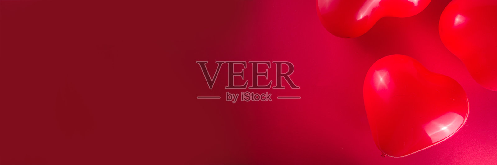 情人节背景与心型气球照片摄影图片