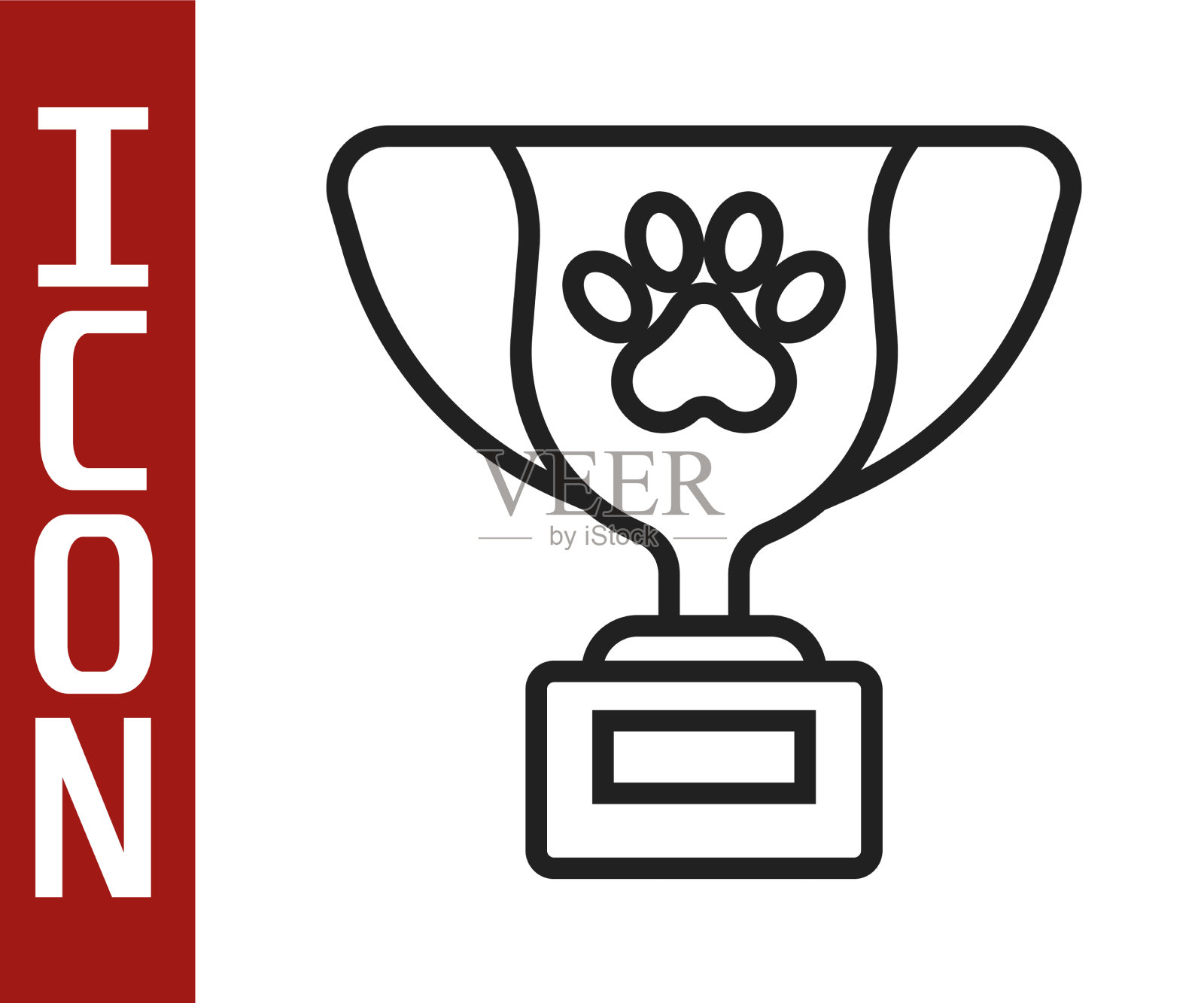 黑色线宠物奖励符号图标孤立在白色上插画图片素材