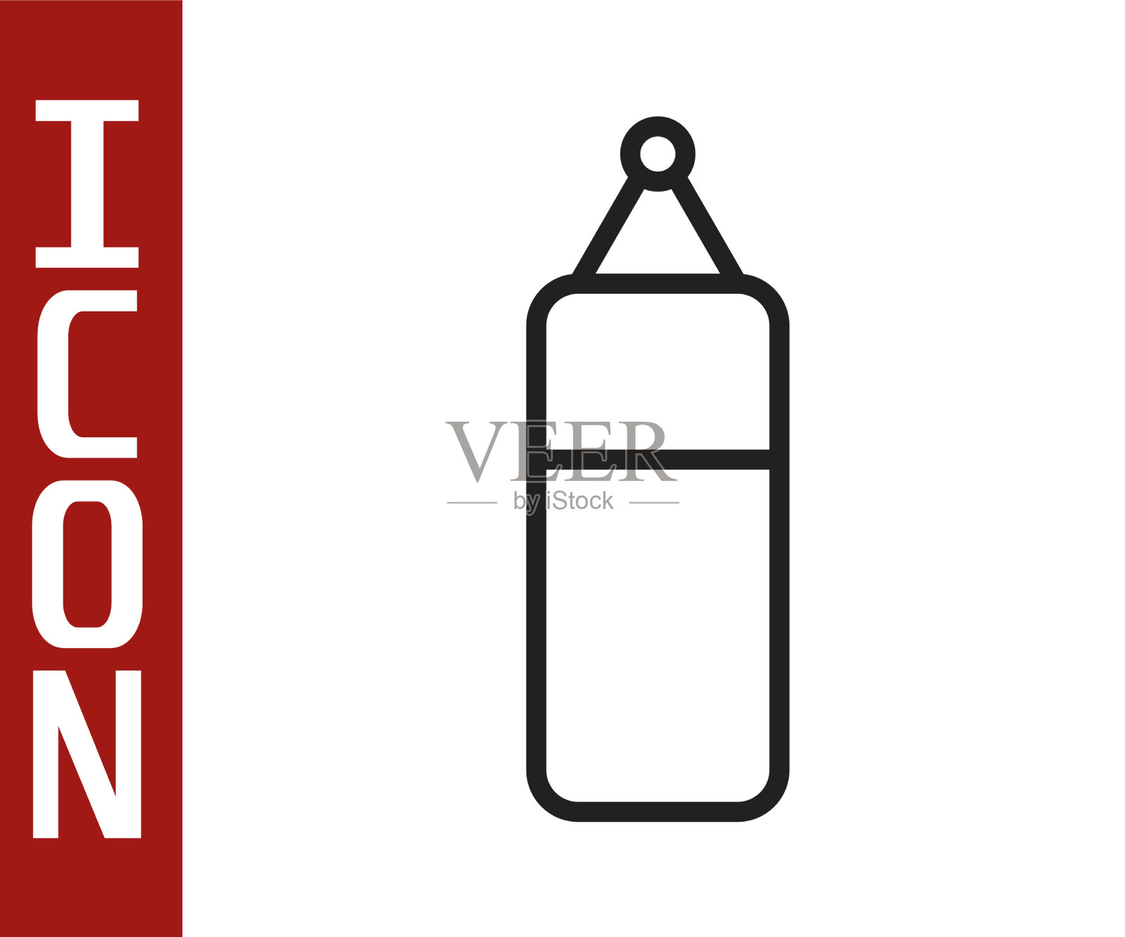 黑线沙袋图标孤立在白色上插画图片素材