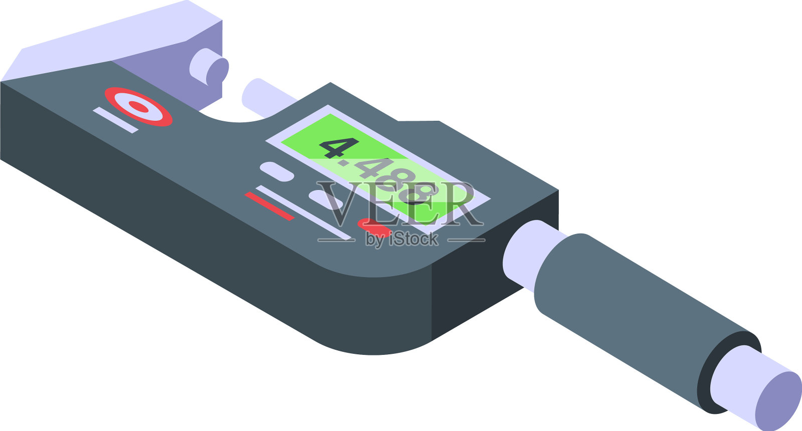 数字千分尺工具图标等距插画图片素材