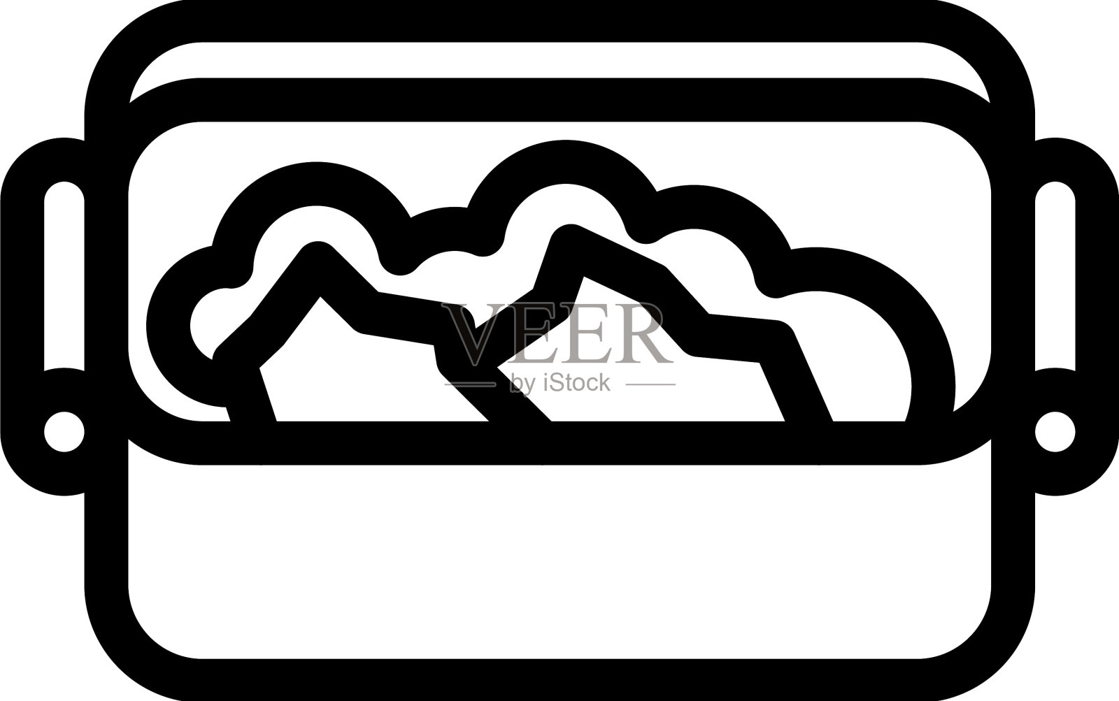 食品学校盒子图标轮廓包装零食插画图片素材