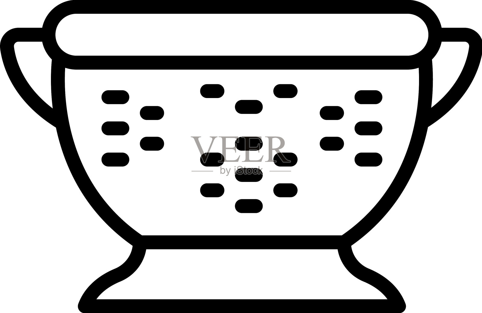 钢滤锅图标轮廓煮筛插画图片素材