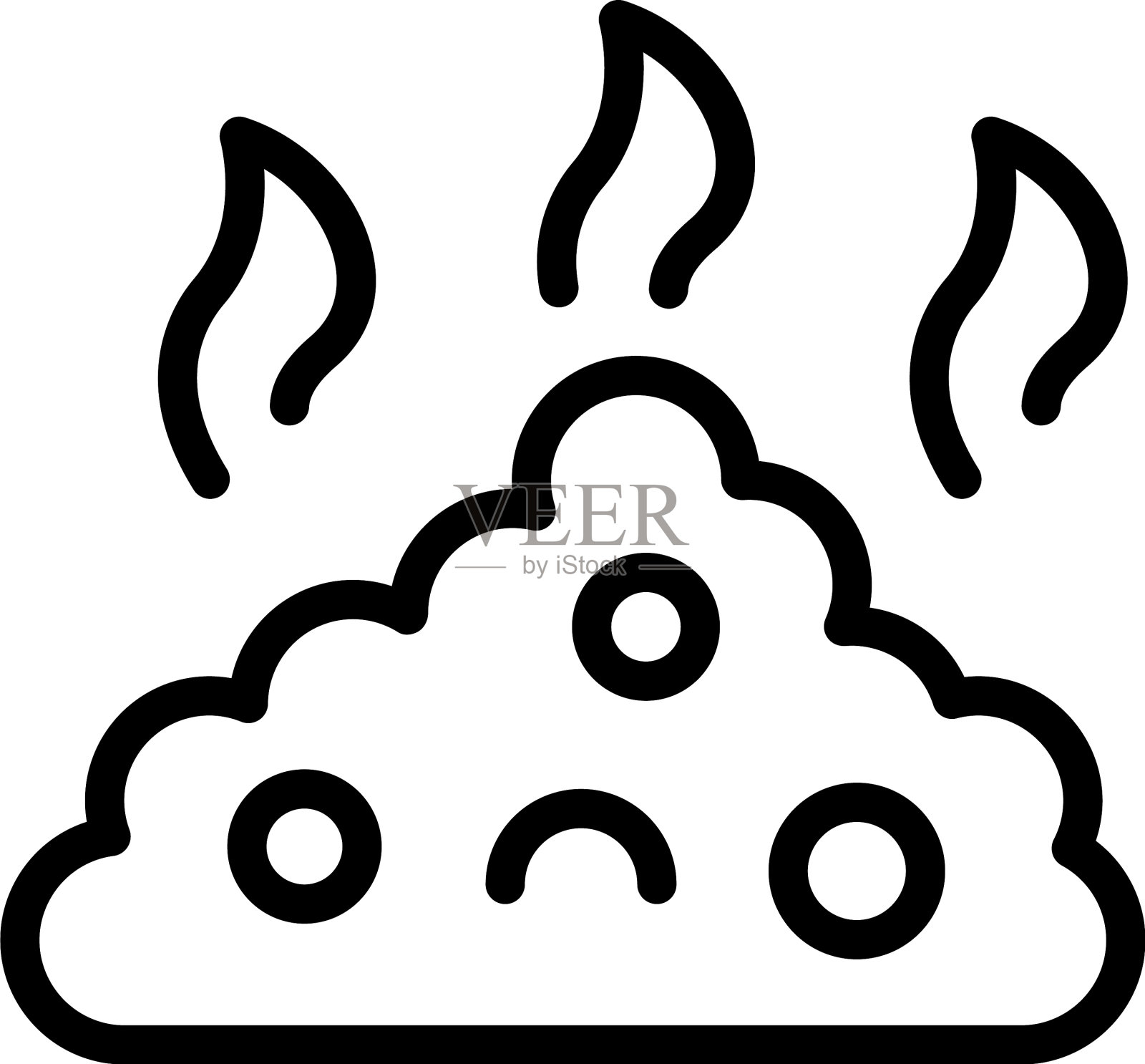 食品垃圾堆图标轮廓垃圾桶插画图片素材