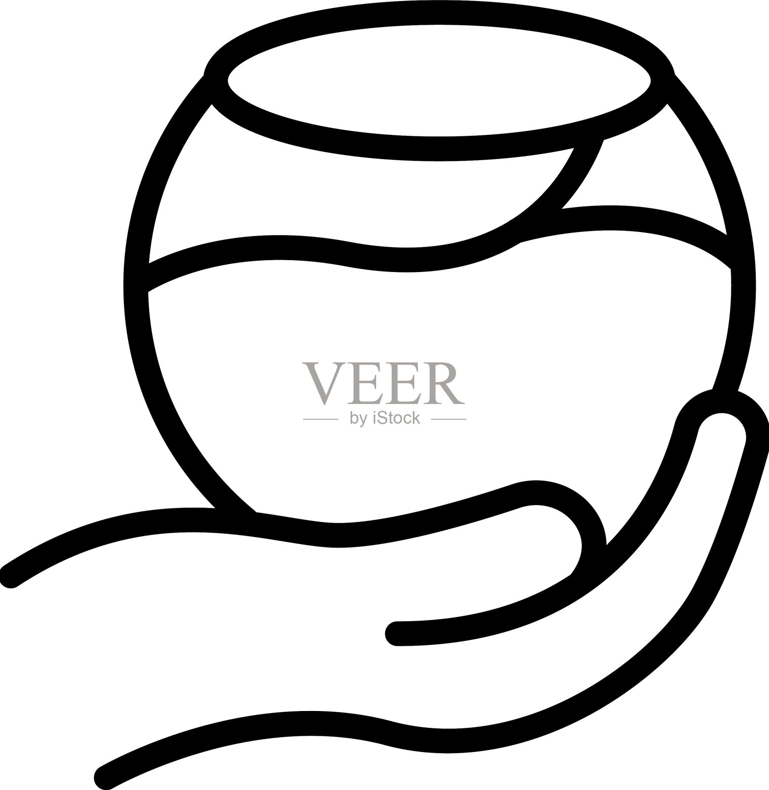 家葡萄酒玻璃图标轮廓藤插画图片素材