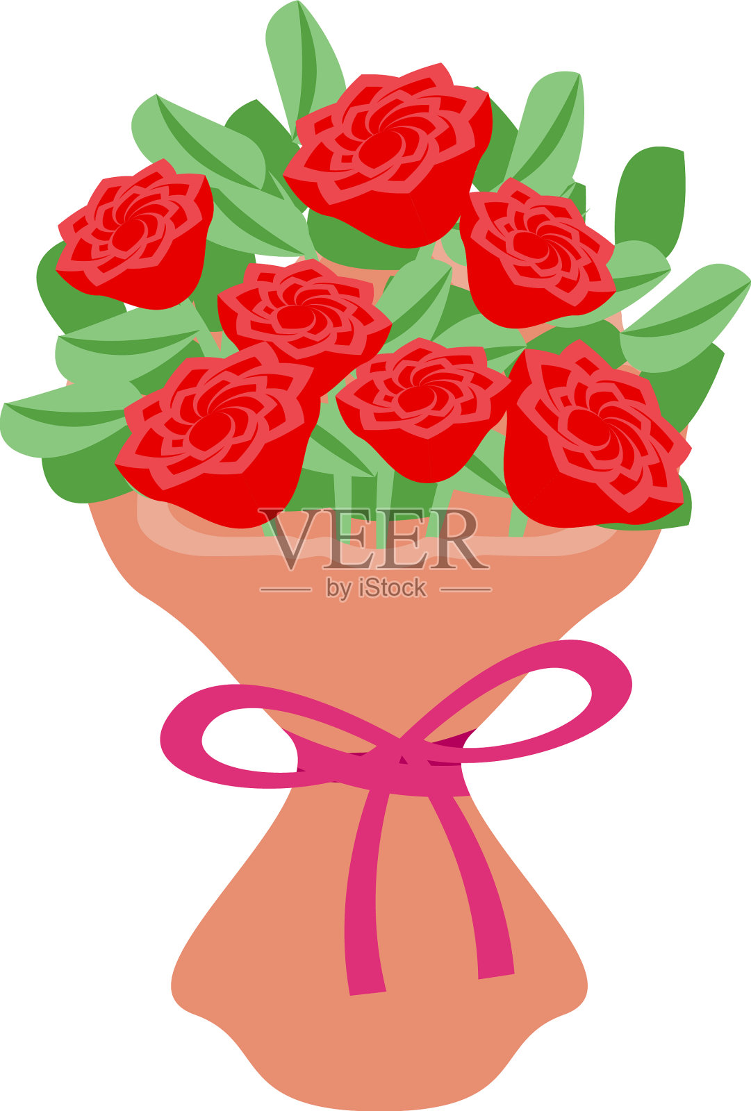 美丽的花束图标等距插画图片素材