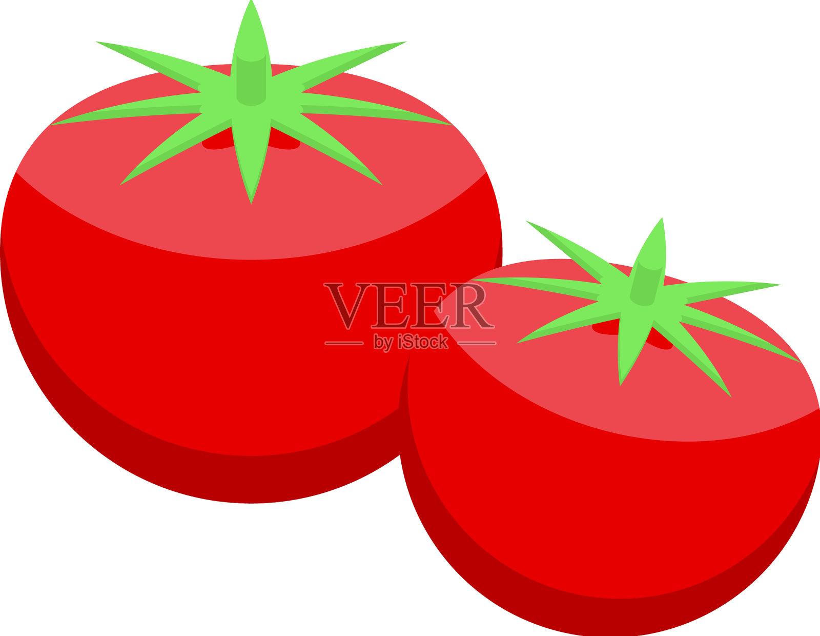 红番茄图标等距樱桃有机插画图片素材