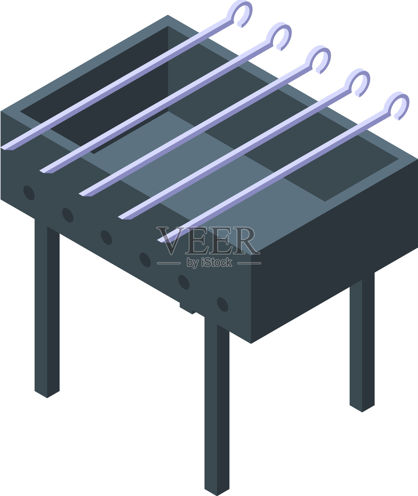 烤架设备图标等距烤肉插画图片素材