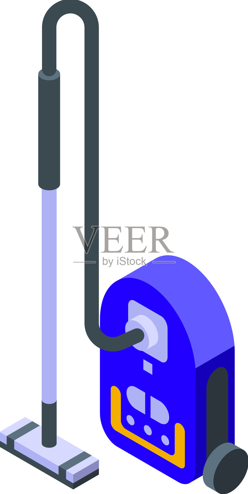真空吸尘器图标等距清洁插画图片素材