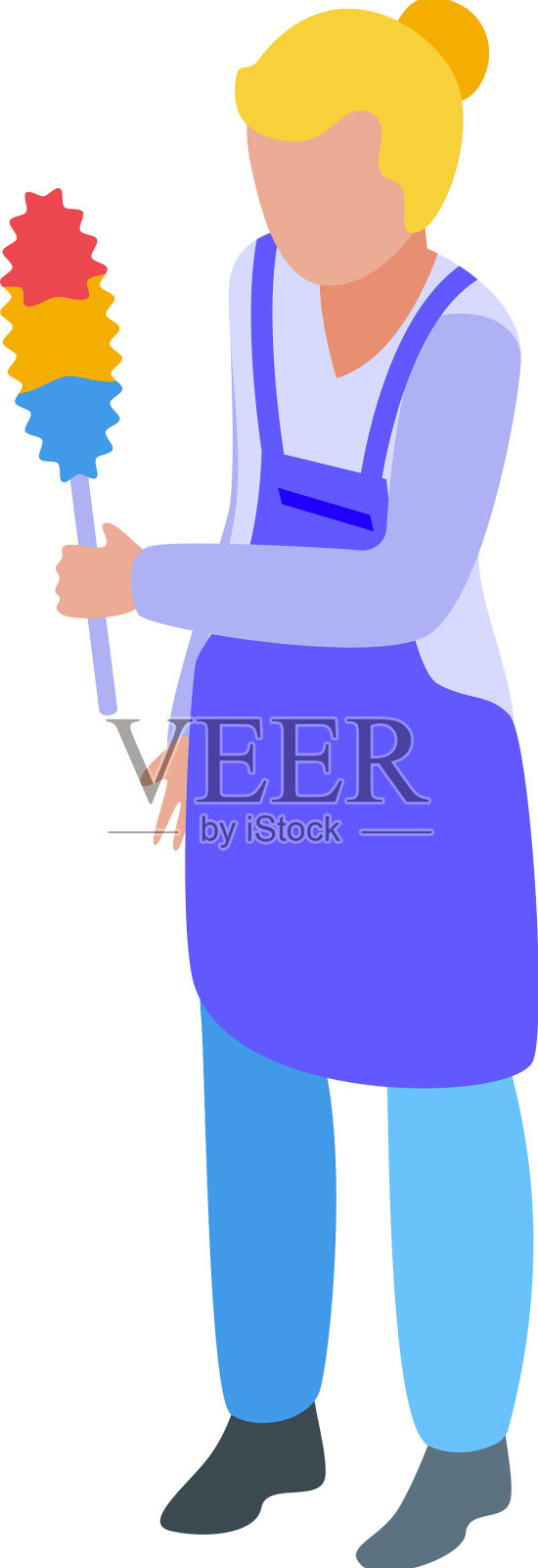 家庭主妇的icon等距妈妈工作插画图片素材