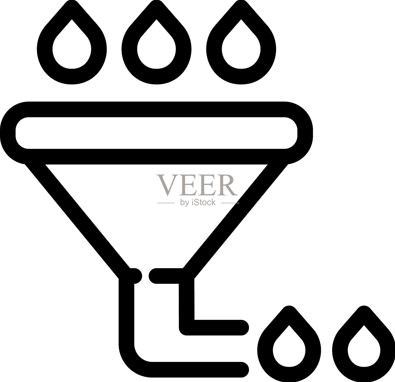 滴漏斗墨水图标轮廓墨粉复印机插画图片素材