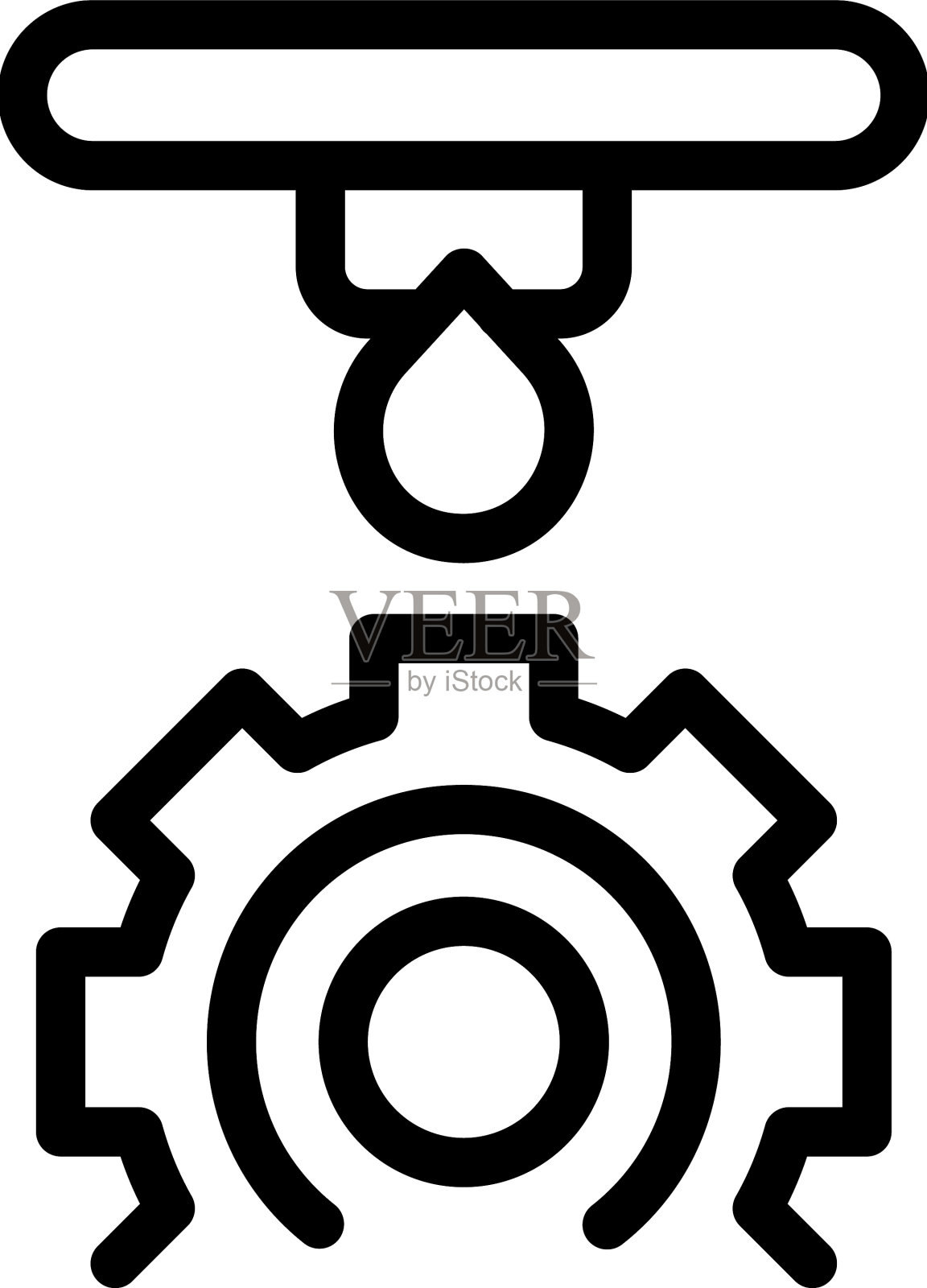 齿轮打印机图标轮廓墨粉墨水图标素材