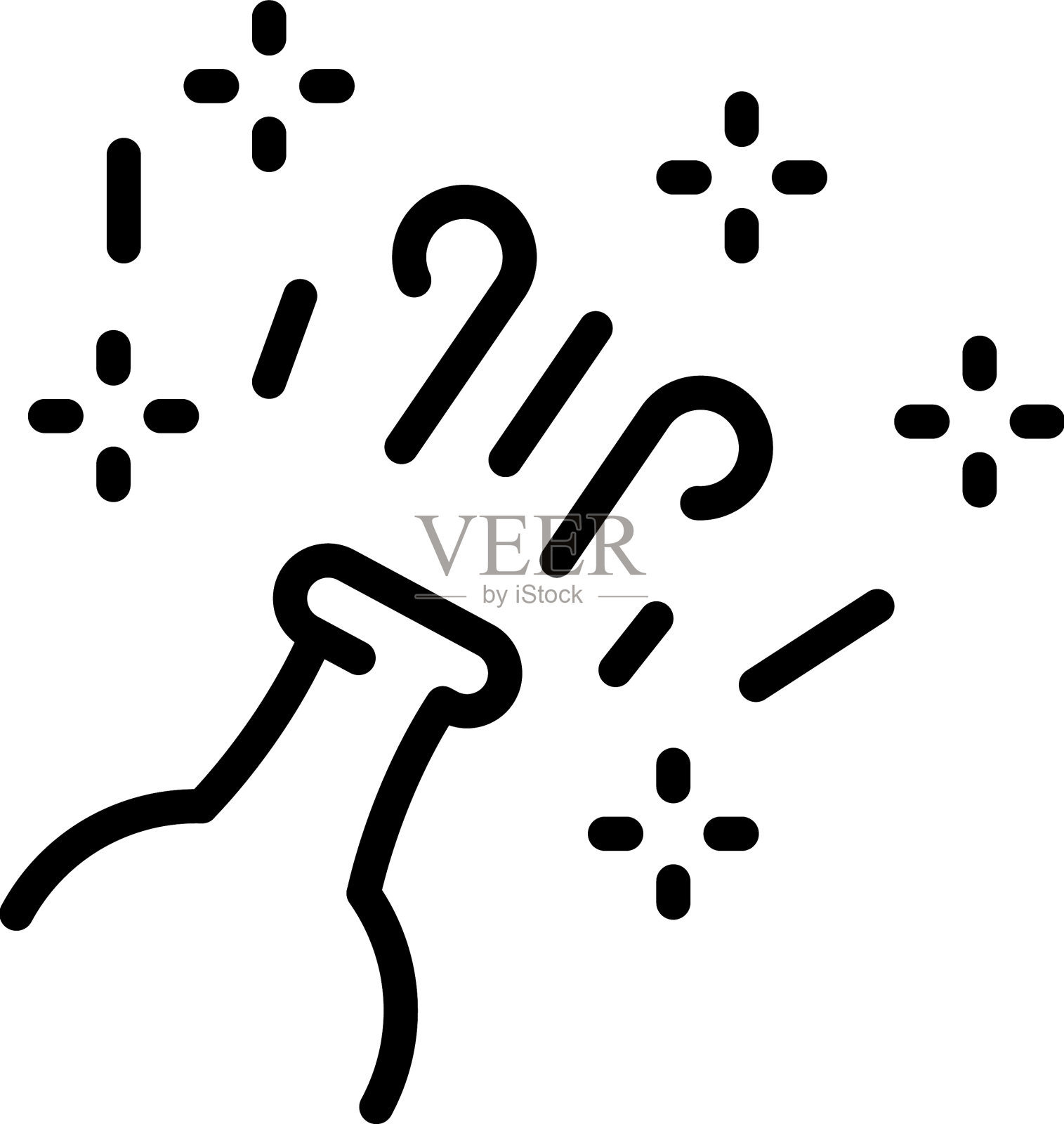 香槟开瓶器图标轮廓侍酒师插画图片素材