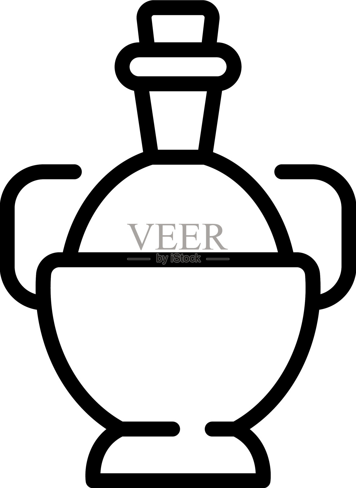 酒壶图标轮廓喝葡萄藤插画图片素材