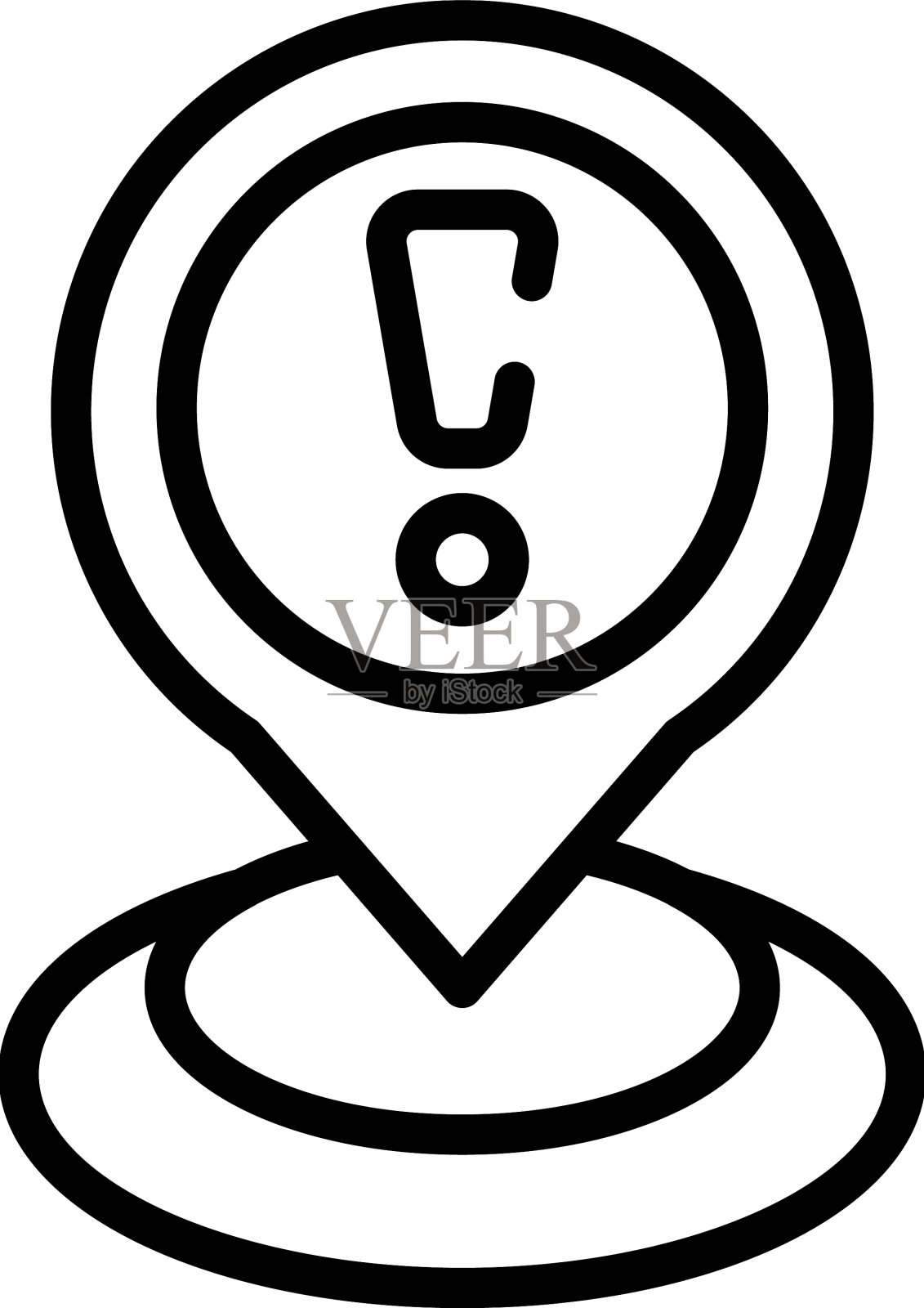 支持聊天位置图标大纲插画图片素材