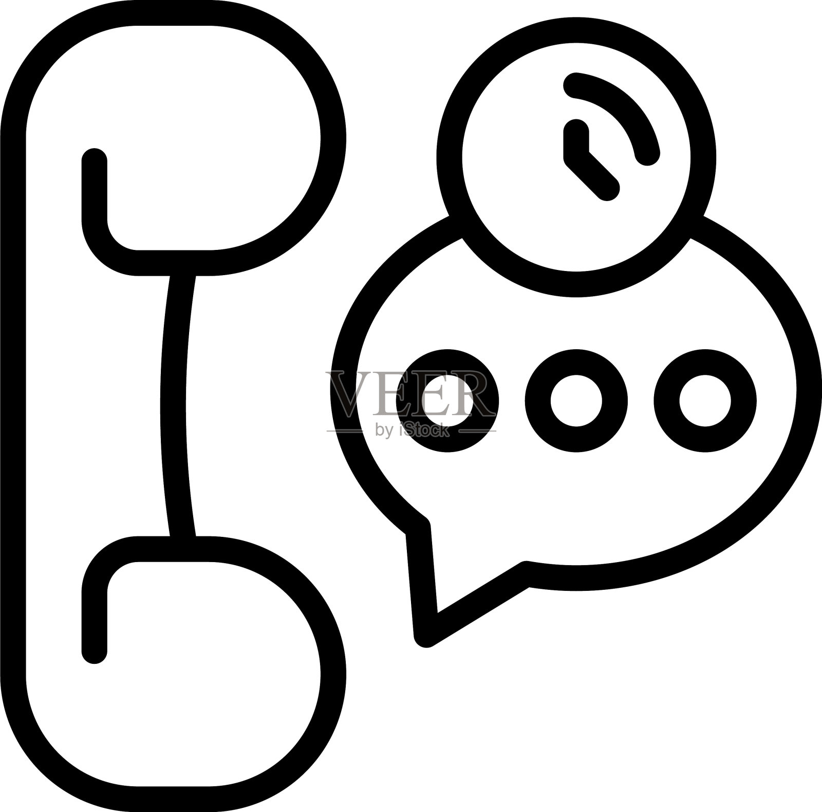 呼叫聊天支持图标轮廓客户插画图片素材