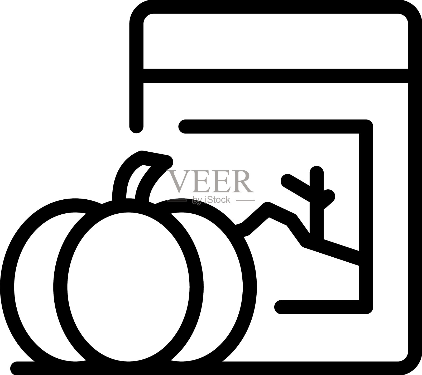 受污染的南瓜图标轮廓食品插画图片素材