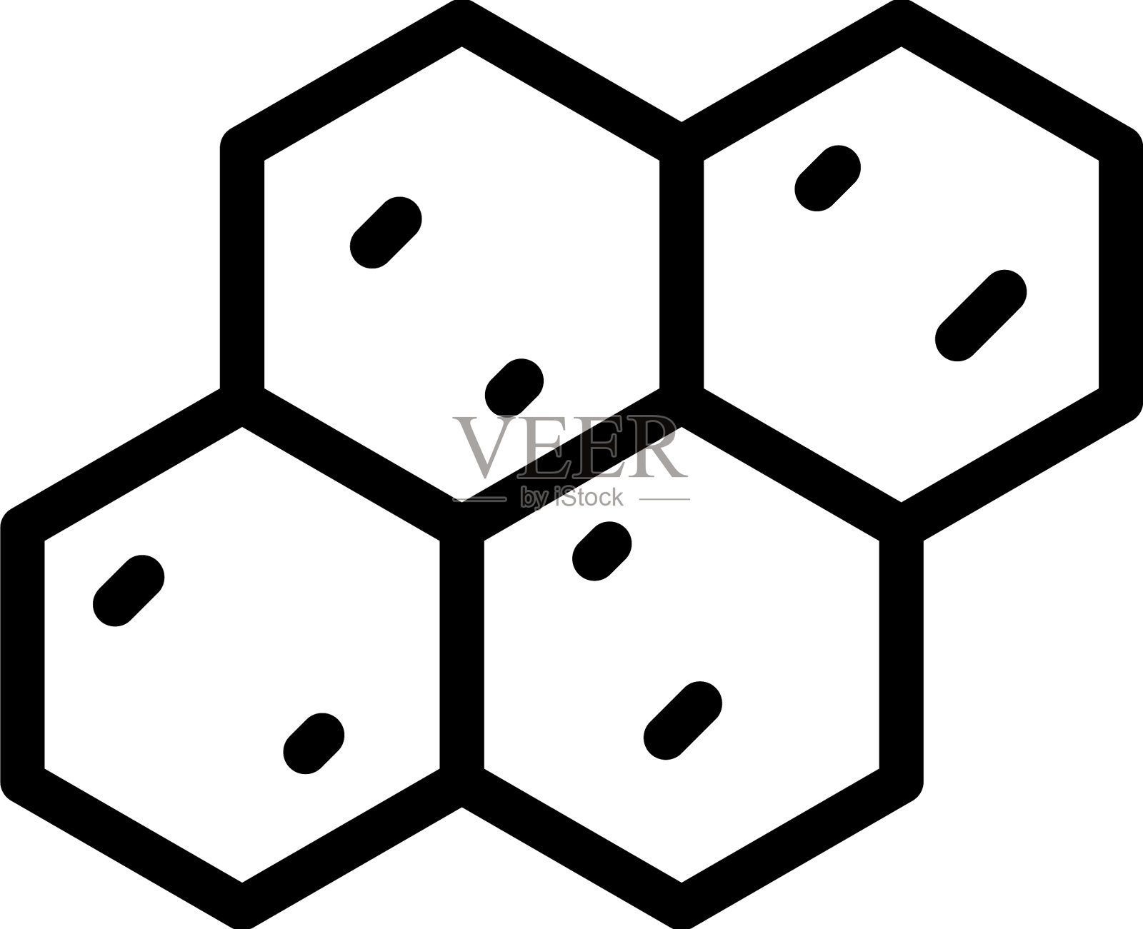 六角石膏板墙图标轮廓墙石膏插画图片素材