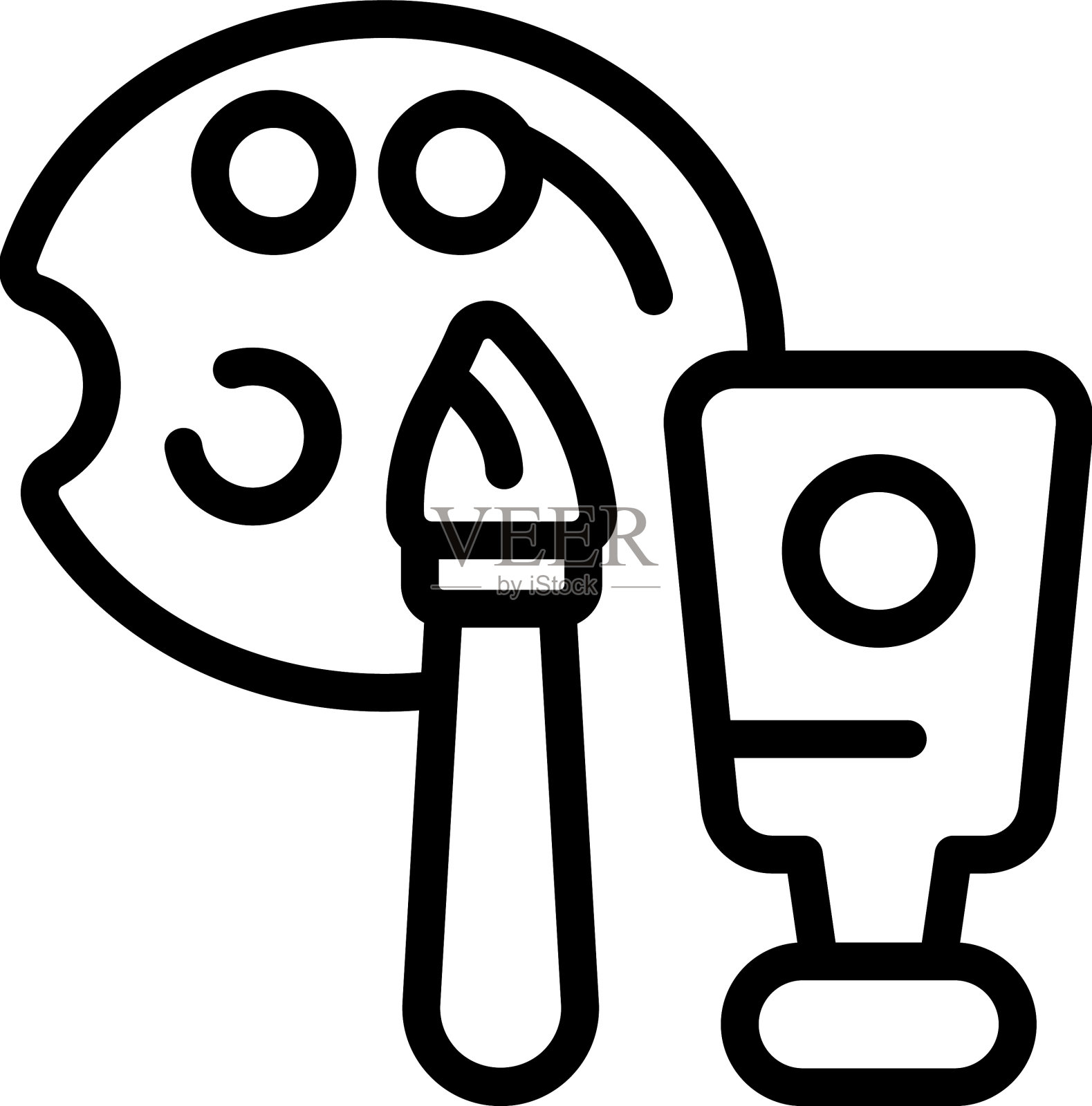 绘制工具图标轮廓工具笔刷插画图片素材