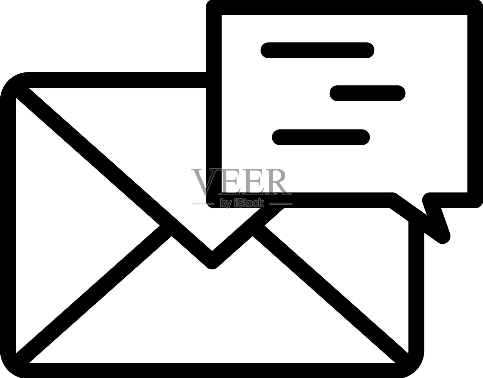 聊天邮件图标轮廓张贴SMM图标素材