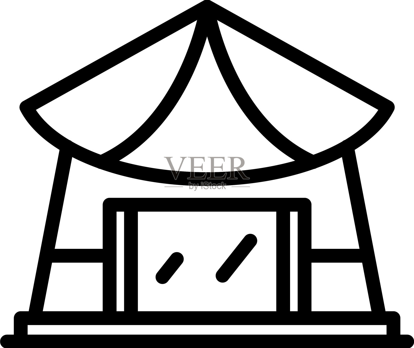 度假别墅图标轮廓海滨别墅插画图片素材