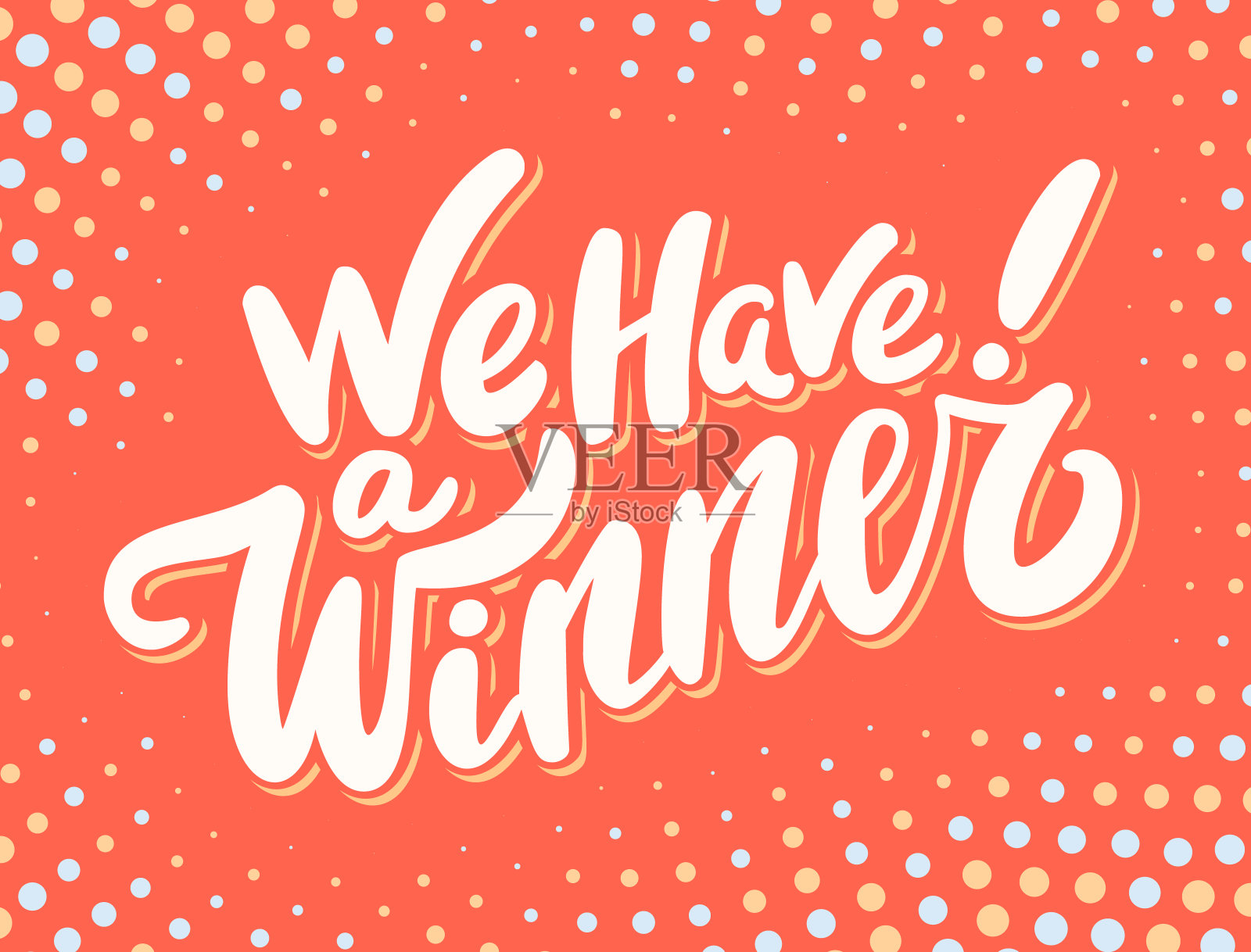 我们有一个赢家。向量旗帜。插画图片素材