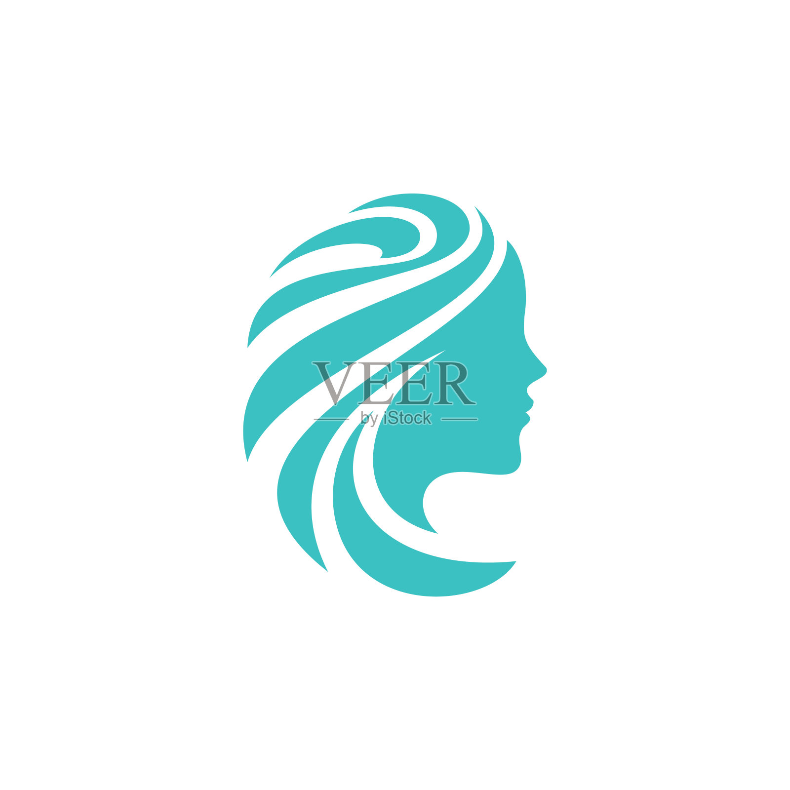 女性发廊标志设计奢华向量插画图片素材