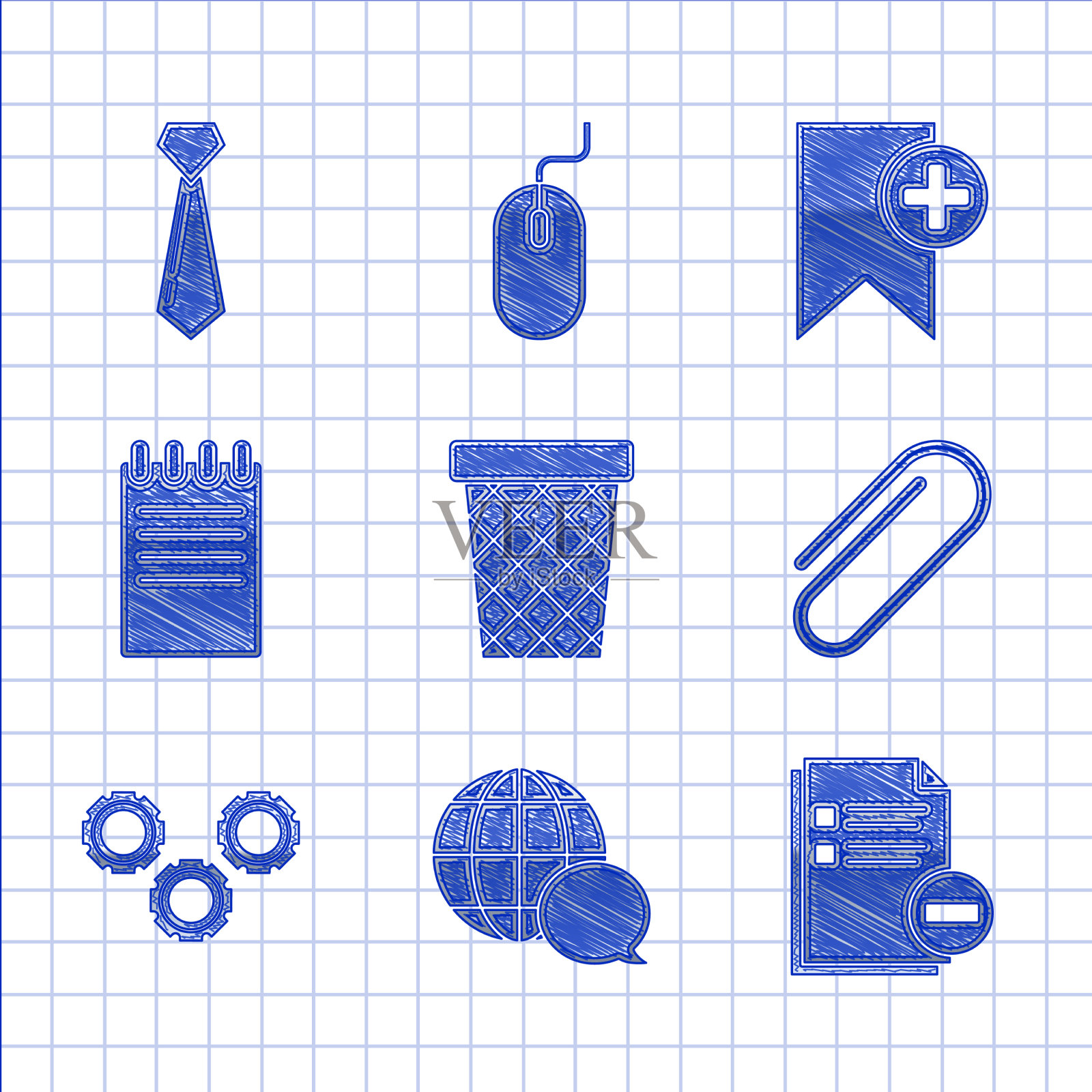 设置由语音泡泡制作的垃圾桶世界地图图标素材