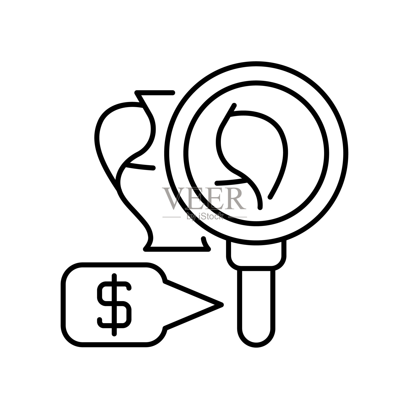 拍卖地段评估网页设计线条图标插画图片素材