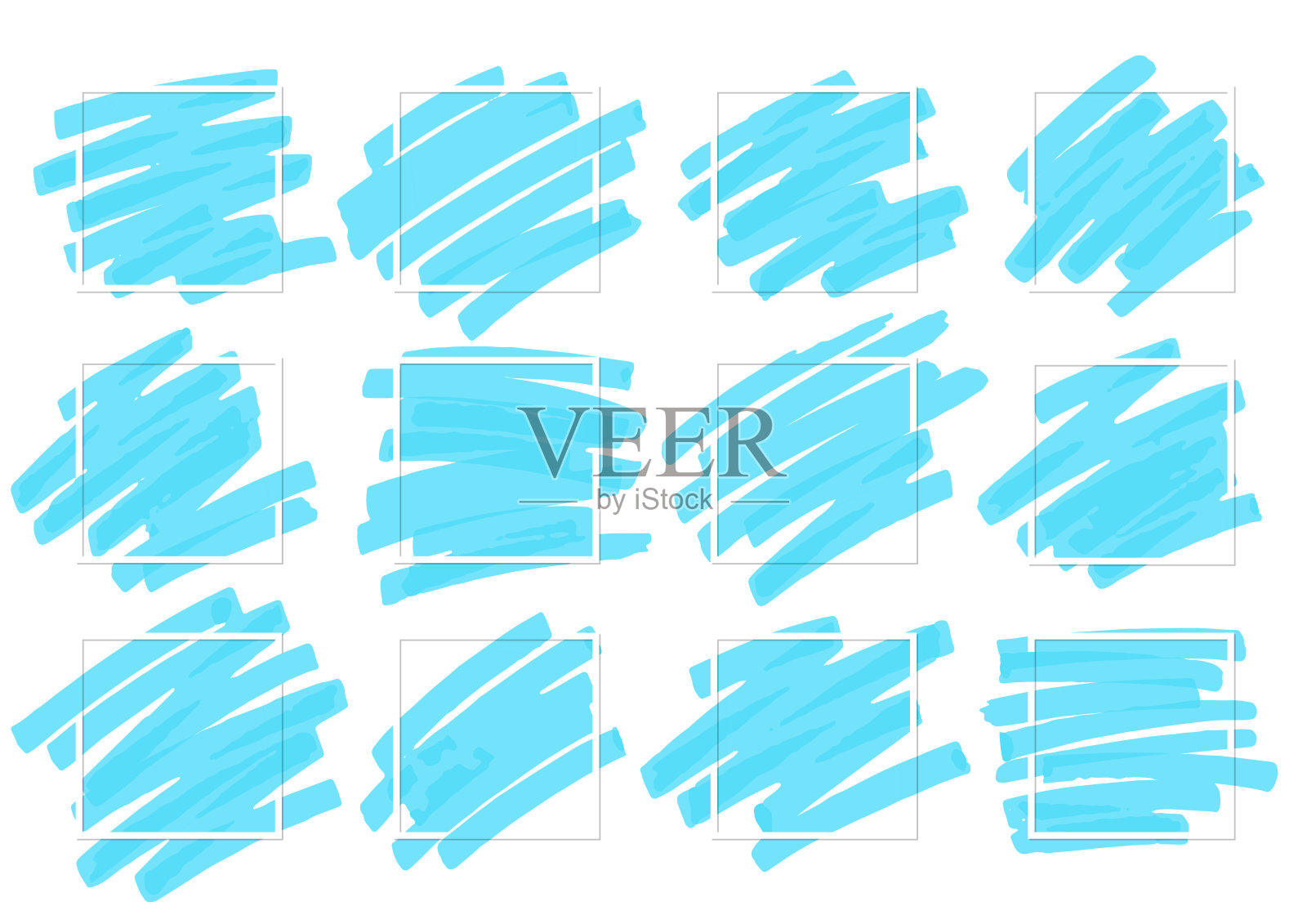 手绘背景框架与高光笔插画图片素材