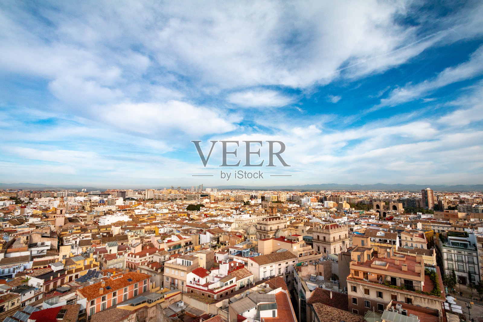 西班牙巴伦西亚的城市景观照片摄影图片