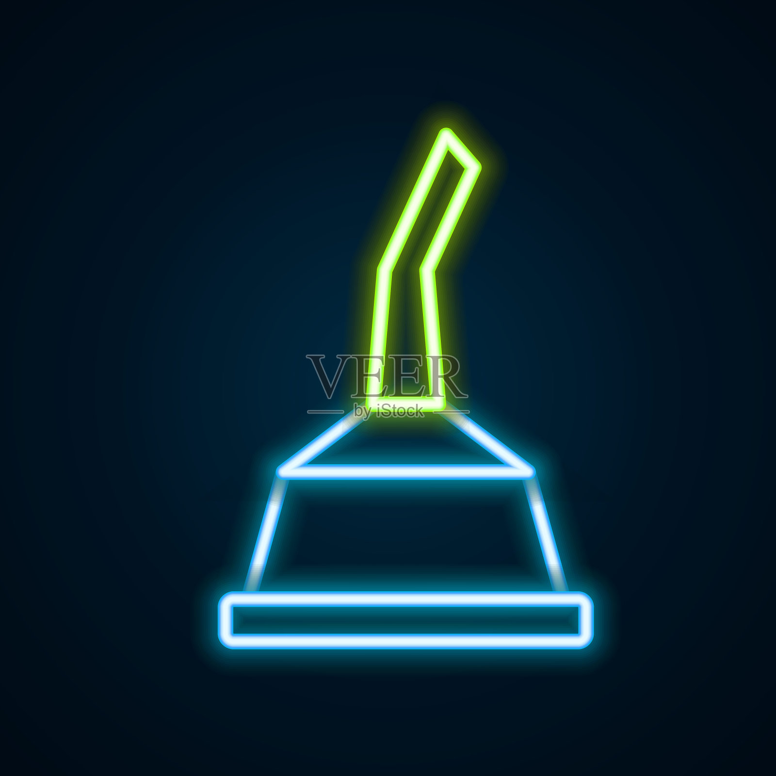 发光的霓虹灯线汽机机油图标孤立在黑色背景。油价每加仑。换油服务和维修。色彩斑斓的轮廓的概念。向量插画图片素材