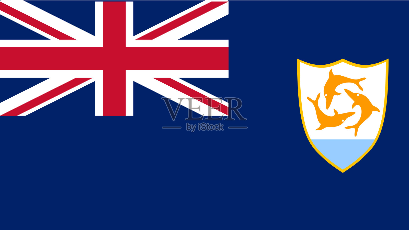 安圭拉Eps文件的国旗-安圭拉旗矢量文件插画图片素材