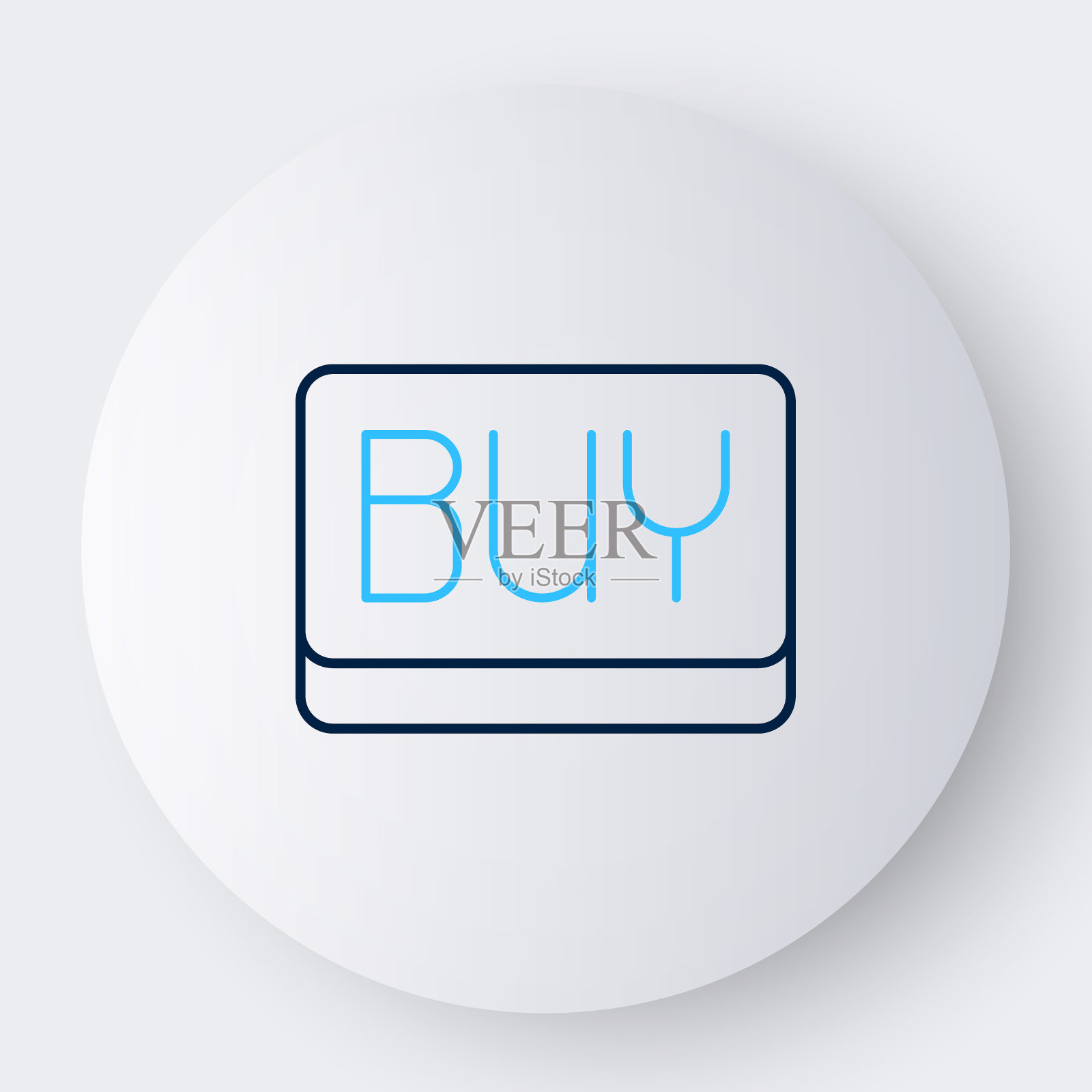 在线购买按钮图标孤立在白色背景上。金融和股票投资市场的概念。色彩斑斓的轮廓的概念。向量图标素材