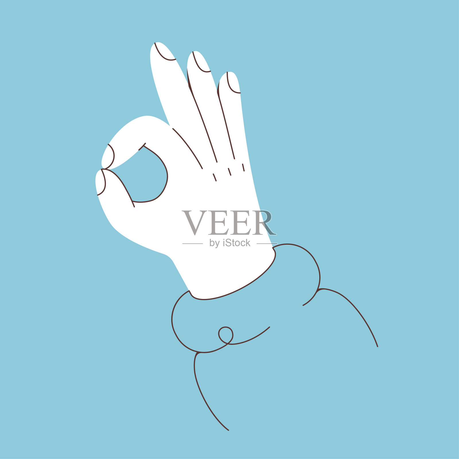 好的，手工制作的标志。矢量简单线艺术插图插画图片素材