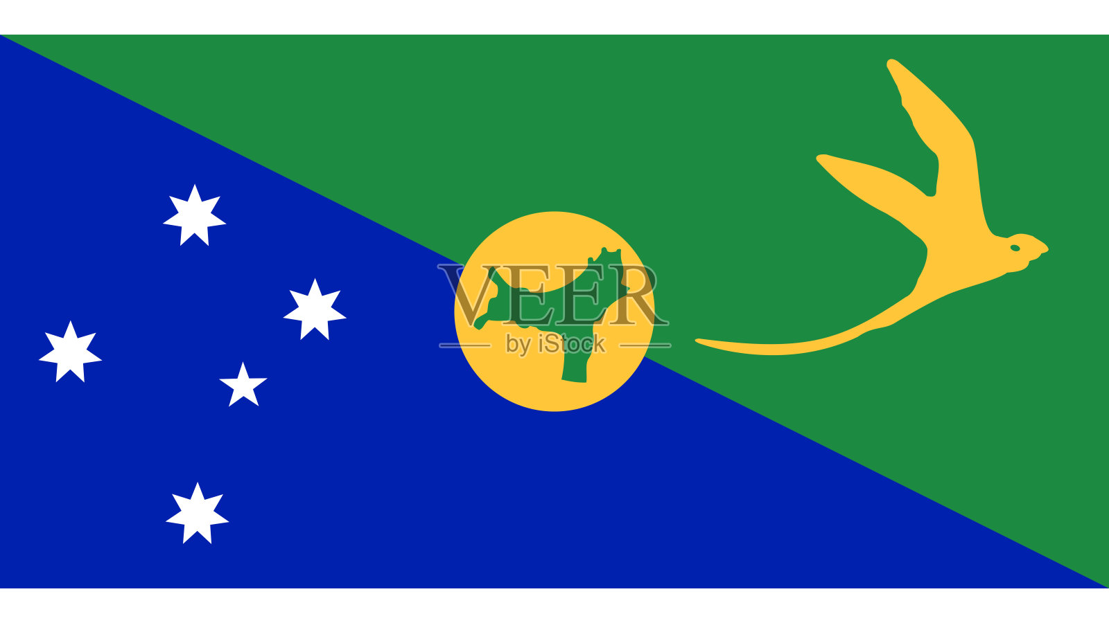 圣诞岛Eps文件的国旗-圣诞岛民国旗矢量文件插画图片素材