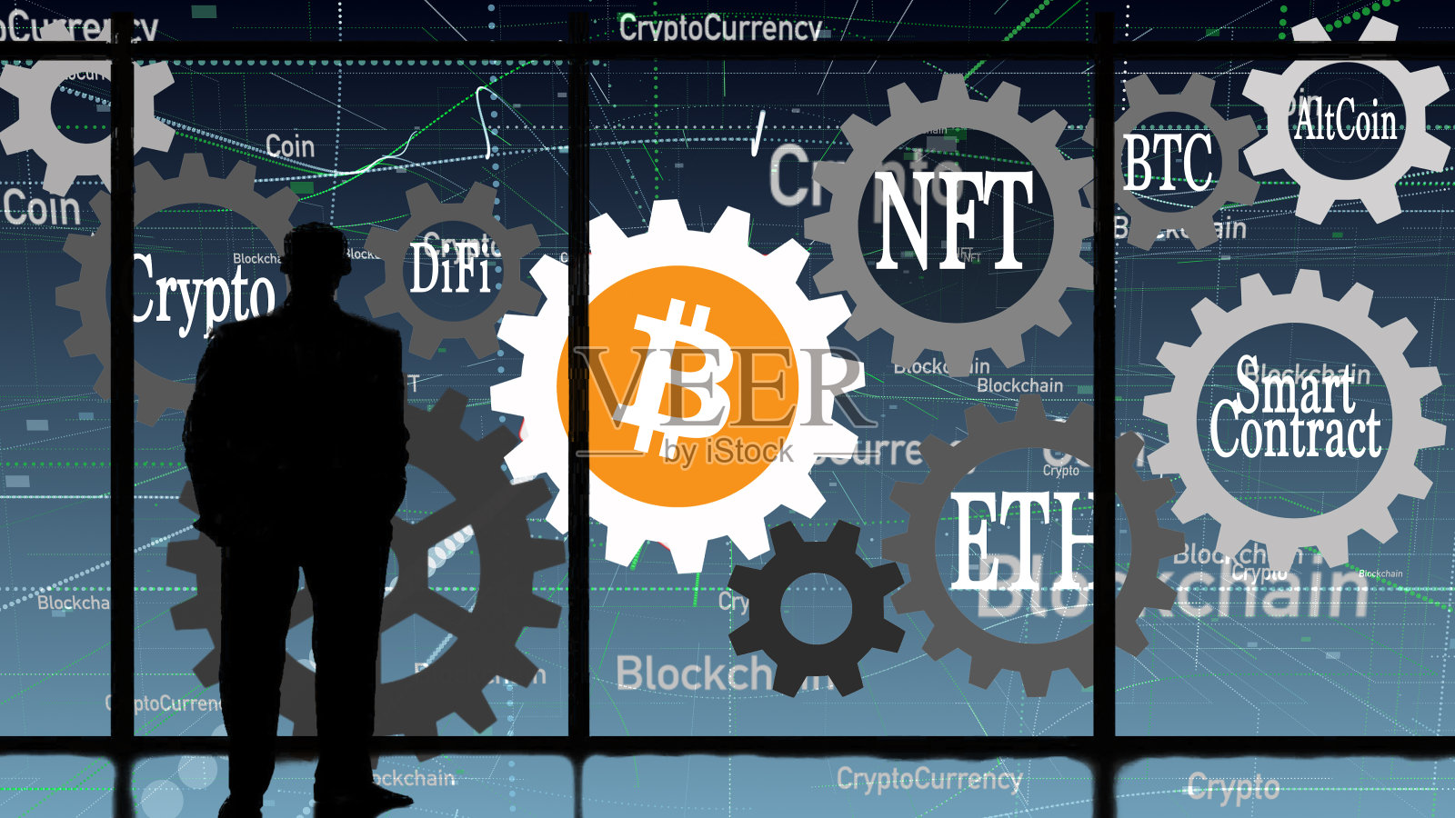 区块链加密货币数字背景照片摄影图片