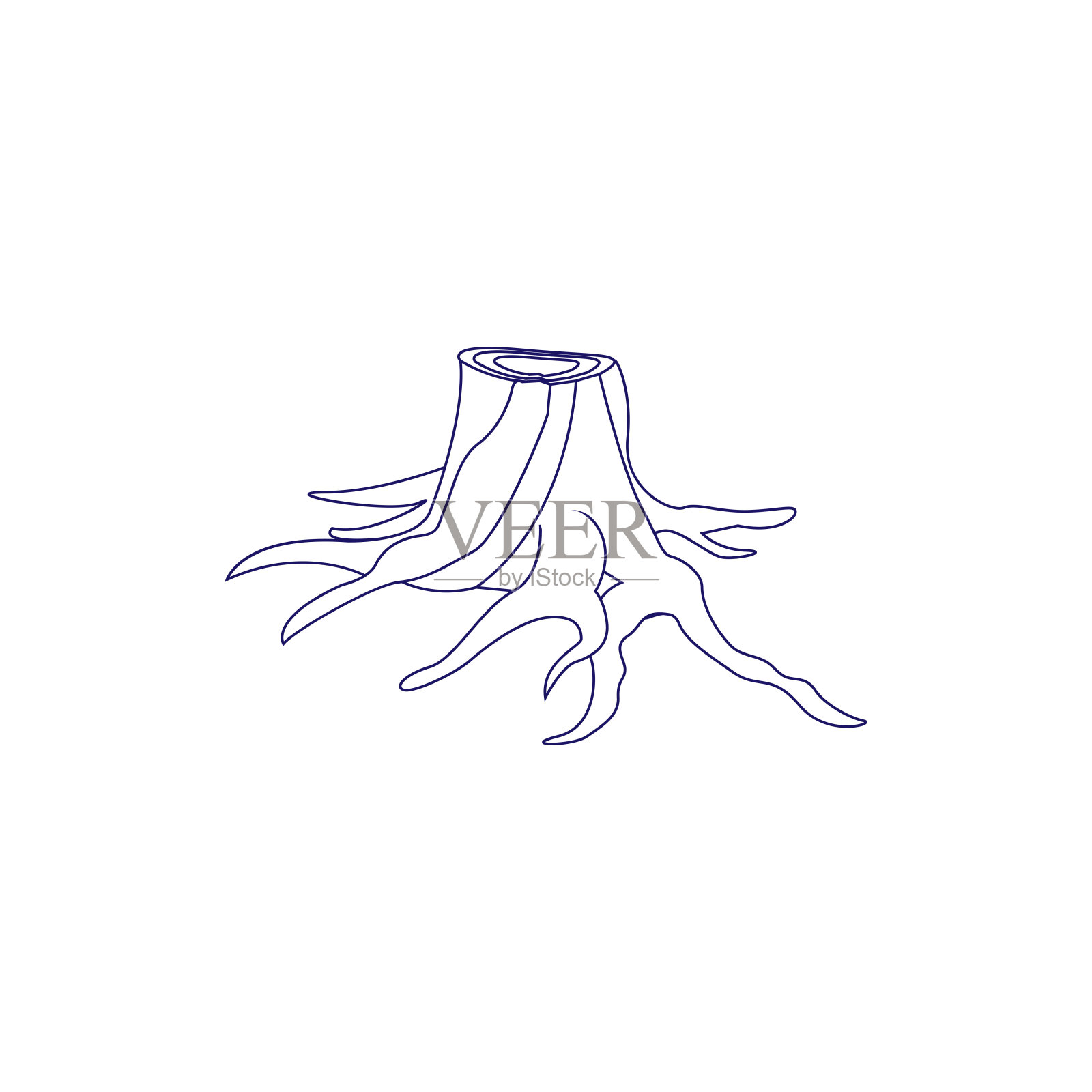 孤立的砍伐树木图标森林砍伐的概念向量插画图片素材