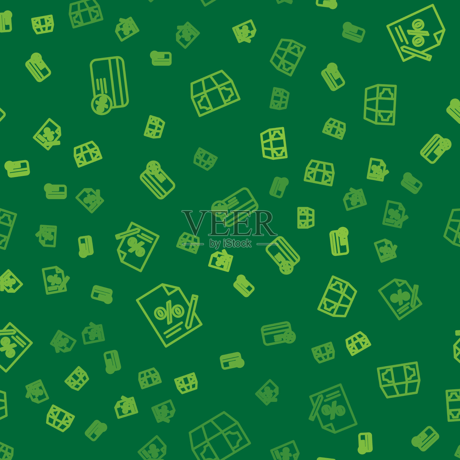 设置行折扣卡与百分比财务图标素材