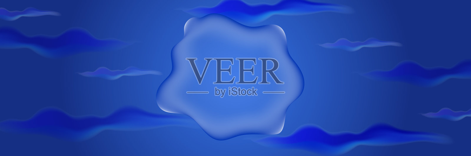 蓝色抽象横幅背景插画图片素材