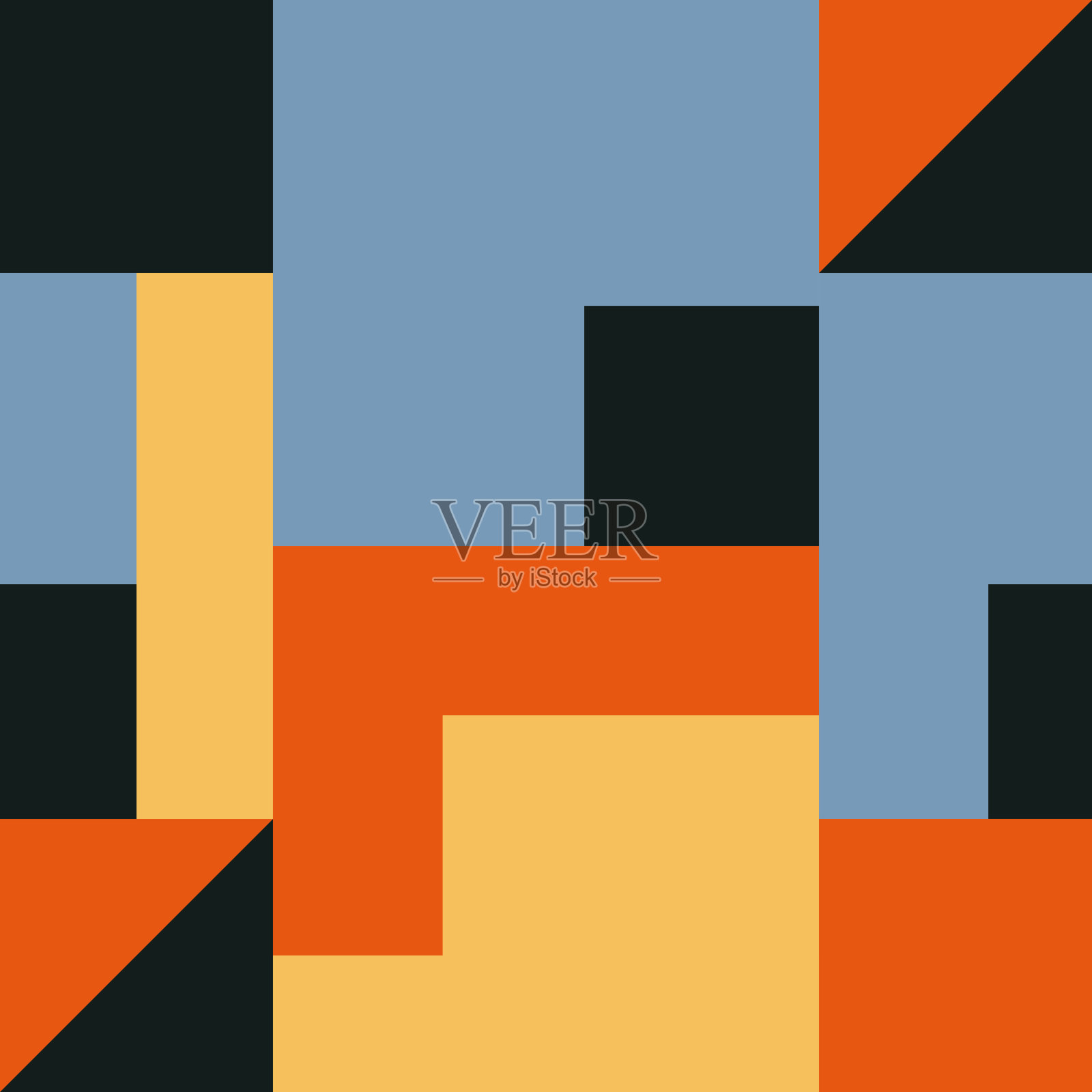 时尚简约无缝图案与抽象创意几何构图插画图片素材