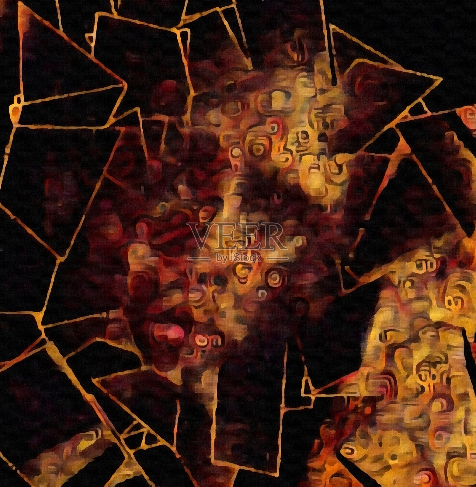 摘要在脸上画画插画图片素材